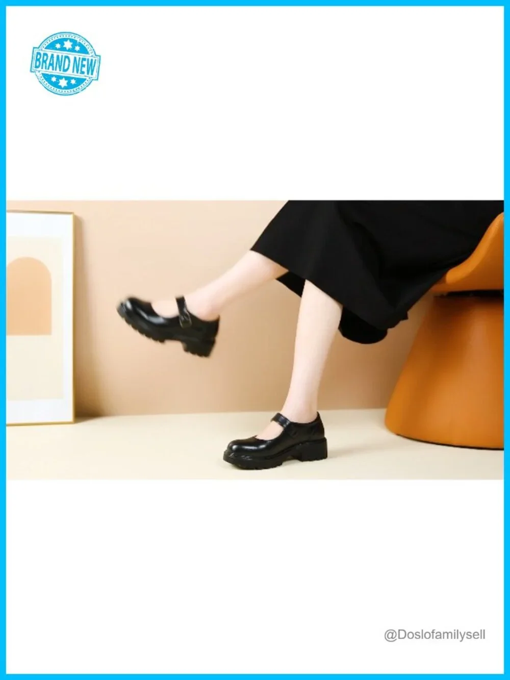 Women's Mary Jane Platform Shoes Leather Memory Foam Chunky Heel